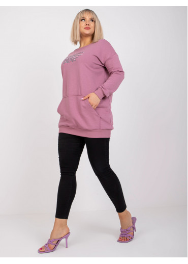 Tmavopúdrovo ružová predĺžená mikina