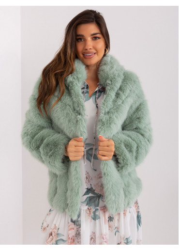 Svetlozelená kožušinová bunda
