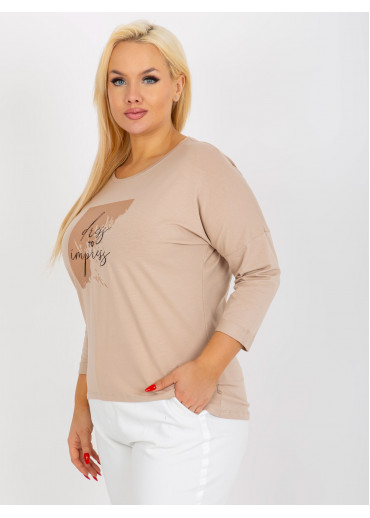 Béžovo hnedé tričko s potlačou