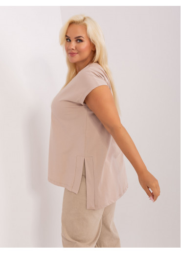 Béžovo hnedé predĺžené tričko