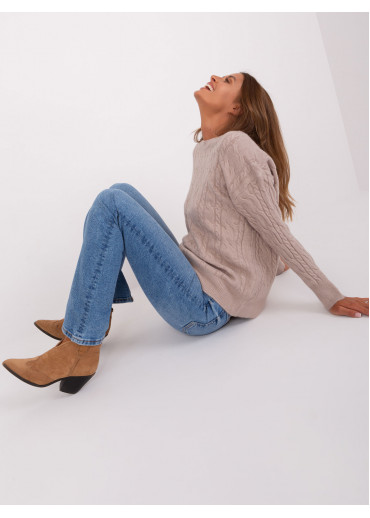 Béžovo hnedý pulóver