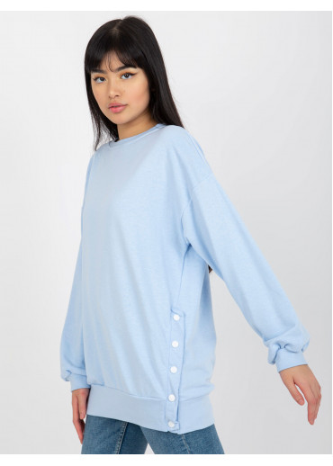 Svetlomodrá predĺžená mikina