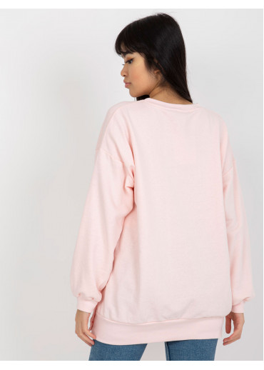 Púdrovo ružová predĺžená mikina