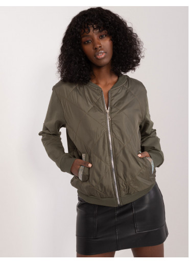 Khaki zelená mikina na zips