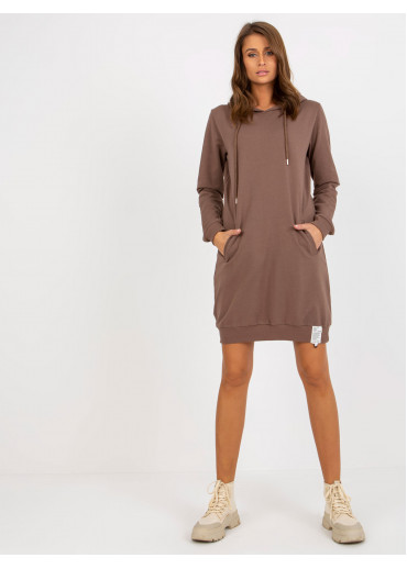 Hnedá mikinová tunika