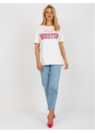 Smotanovo biele basic tričko s potlačou