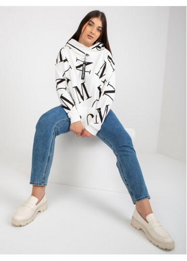 Smotanovo biela mikina s kapucňou