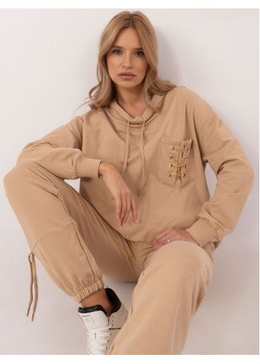 Béžovo hnedá nadčasová tepláková súprava