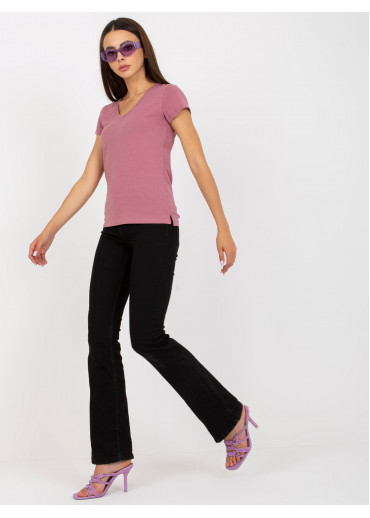 Tmavopúdrovo ružové basic tričko