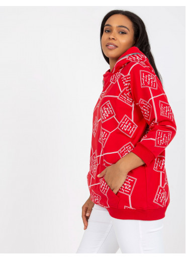 Červená mikina s kapucňou