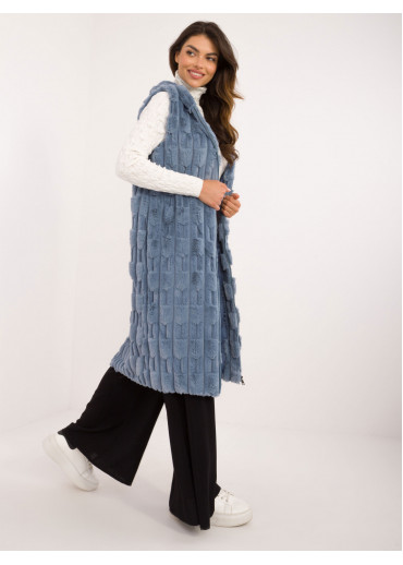 Svetlomodrá dlhá vesta