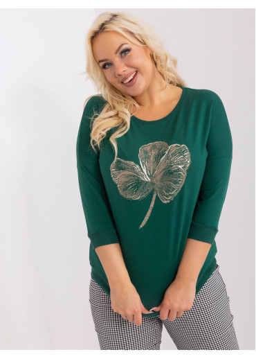 Tmavozelené tričko s potlačou