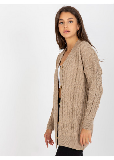 Béžovo hnedý sveter na gombíky