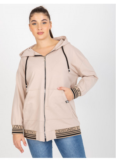 Béžovo hnedá mikina s kapucňou