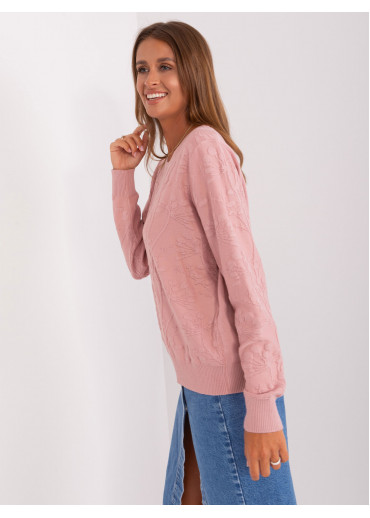 Púdrovo ružový pulóver