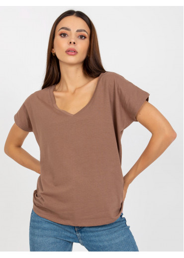 Béžovo hnedé basic tričko