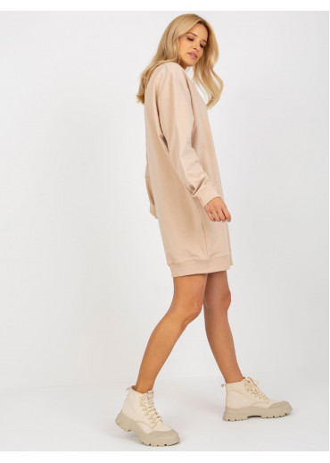 Béžovo hnedá mikinová tunika