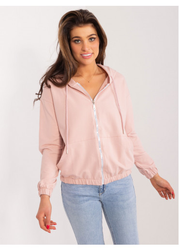 Púdrovo ružová mikina s kapucňou