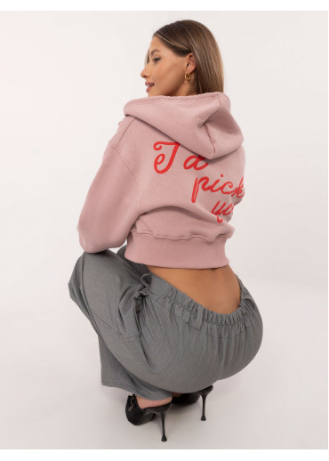 Púdrovo ružová crop top mikina