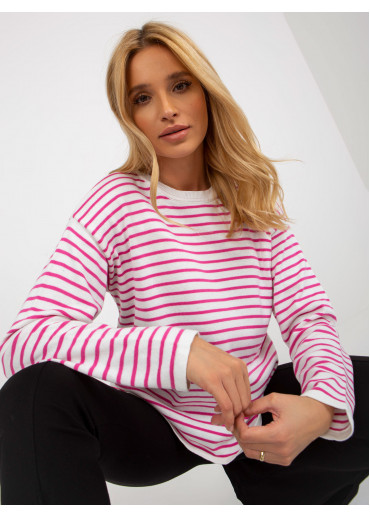 Fialový pruhovaný pulóver