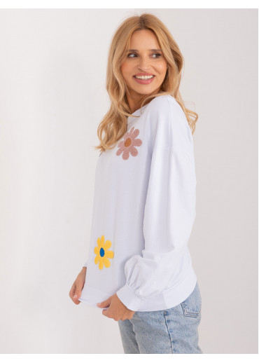 Biela kvetovaná mikina