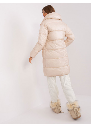 Béžovo hnedá prešívaná bunda