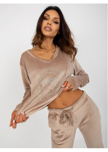 Béžovo hnedá tepláková súprava