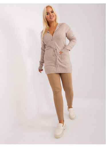 Béžovo hnedý sveter s kapucňou