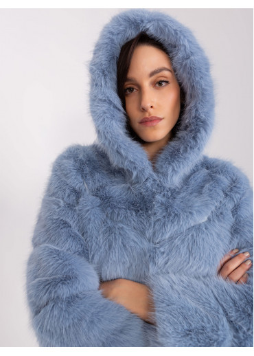 Svetlomodrá kožušinová bunda