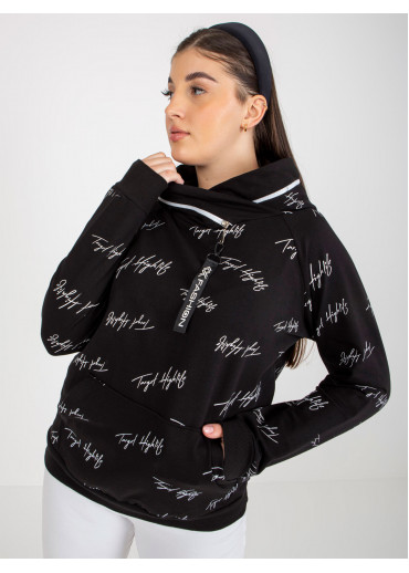 Čierna mikina s kapucňou