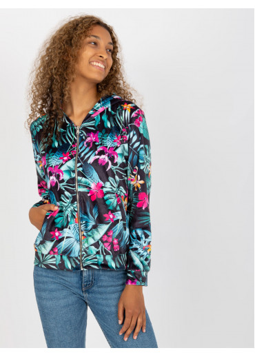 Modrá kvetovaná mikina