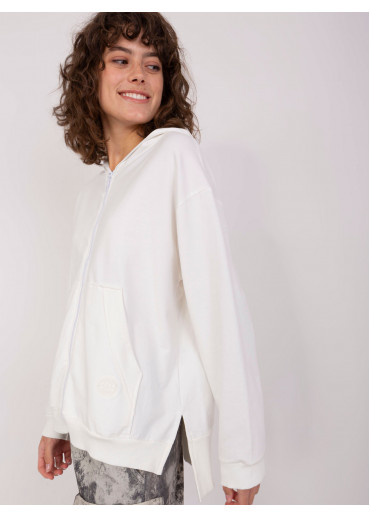 Smotanovo biela mikina s kapucňou