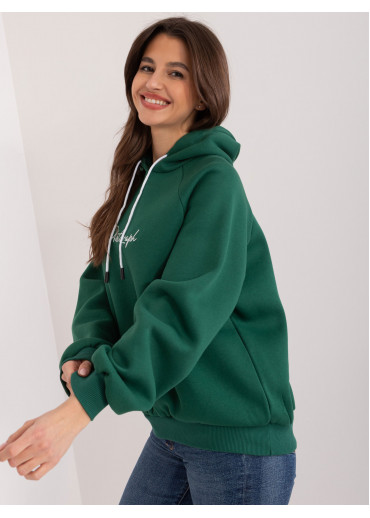 Tmavozelená mikina s kapucňou