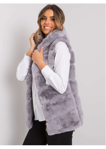 Sivá vesta s kapucňou