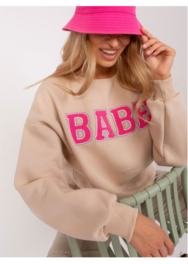 Béžovo hnedá mikina s nápisom