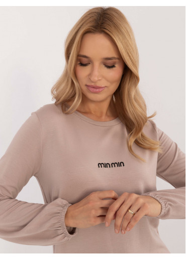 Béžovo hnedé dámske tričko s dlhým rukávom