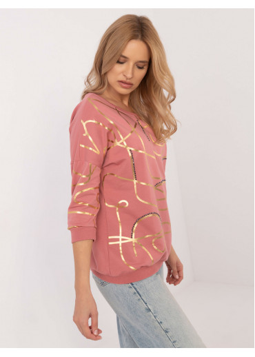 Tmavopúdrovo ružová moderná mikina