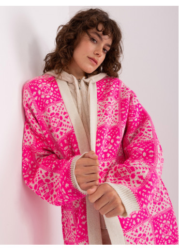 Fuchsiovo ružový kardigán