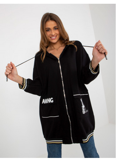 Čierna predĺžená mikina