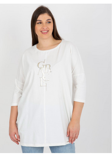 Smotanovo biela tunika s potlačou