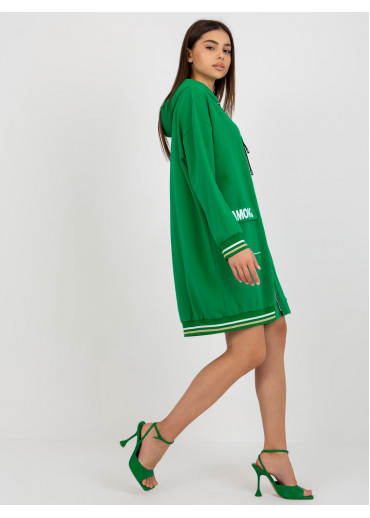 Zelená predĺžená mikina