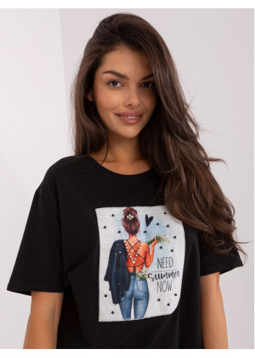 Čierne basic tričko s potlačou