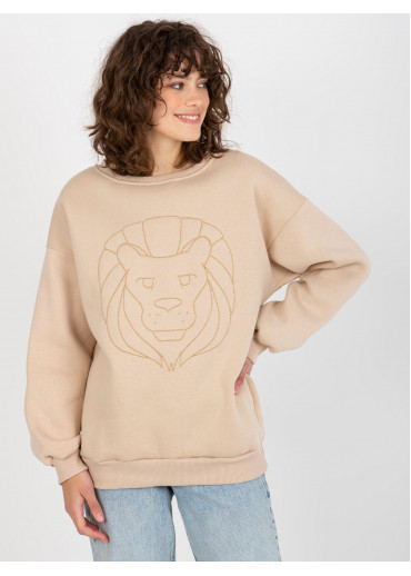 Béžovo hnedá mikina lev