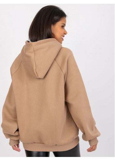 Béžovo hnedá mikina s kapucňou