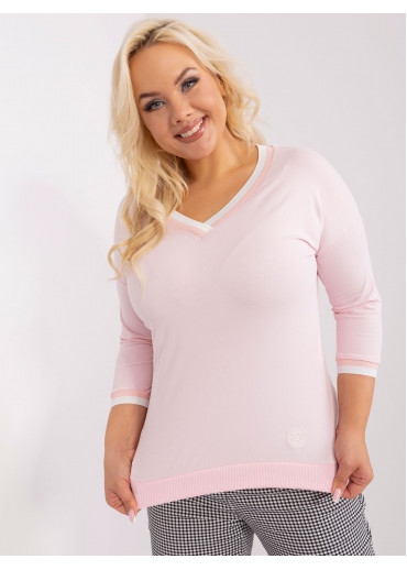 Púdrovo ružové tričko s 3/4 rukávom