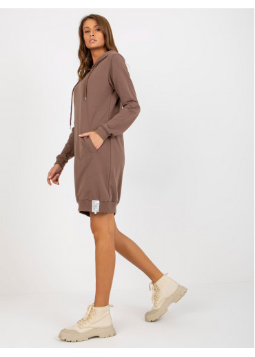 Hnedá mikinová tunika