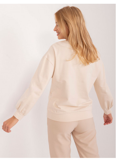 Béžovo hnedá kvetovaná mikina