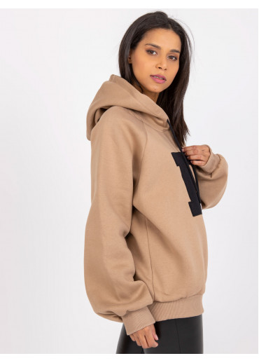 Béžovo hnedá mikina s kapucňou