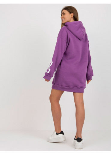 Fialová predĺžená mikina