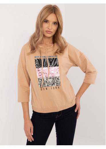 Hnedá mikina s potlačou